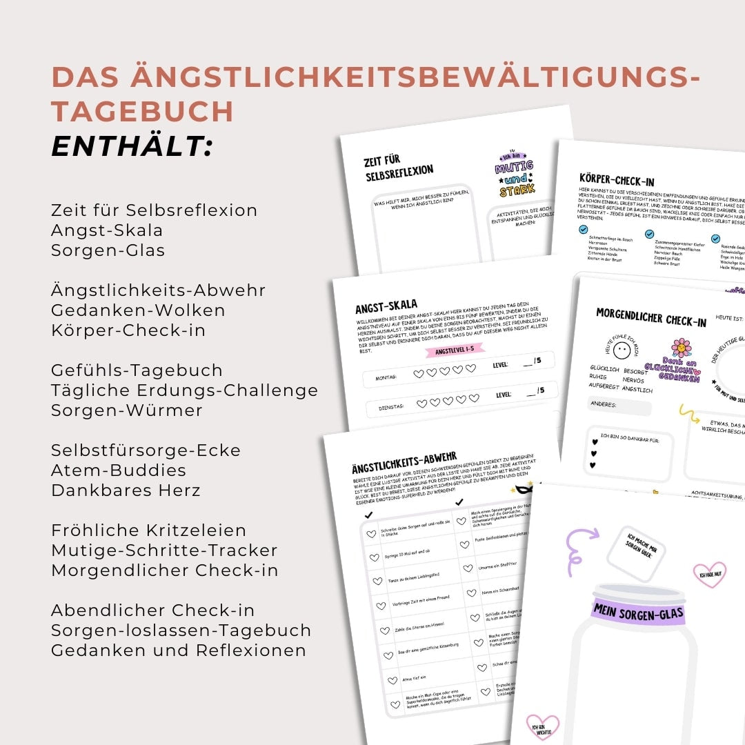 Set für die psychische Gesundheit von Kindern (6 Tagebücher - 112 Seiten)