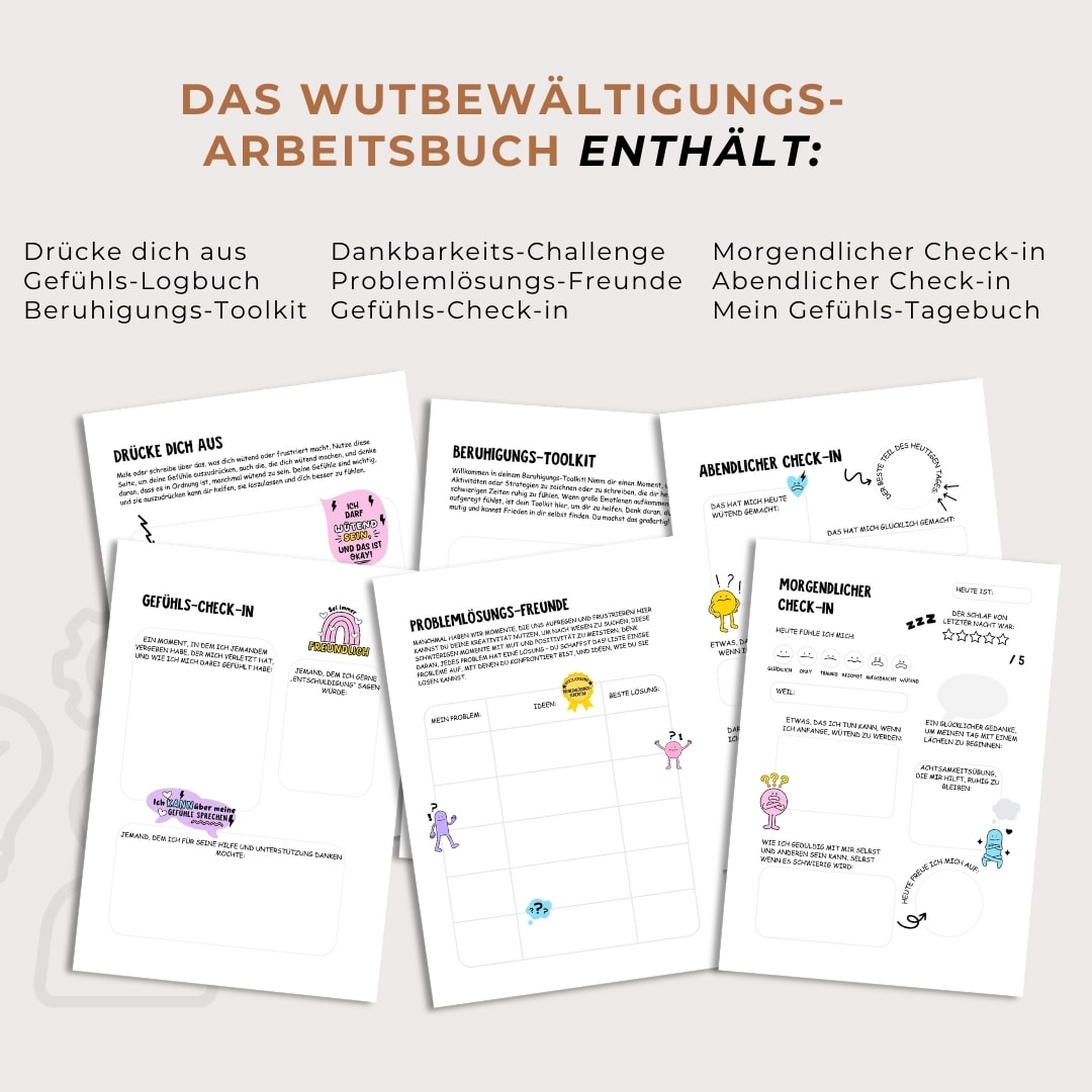 Set für die psychische Gesundheit von Kindern (6 Tagebücher - 112 Seiten)