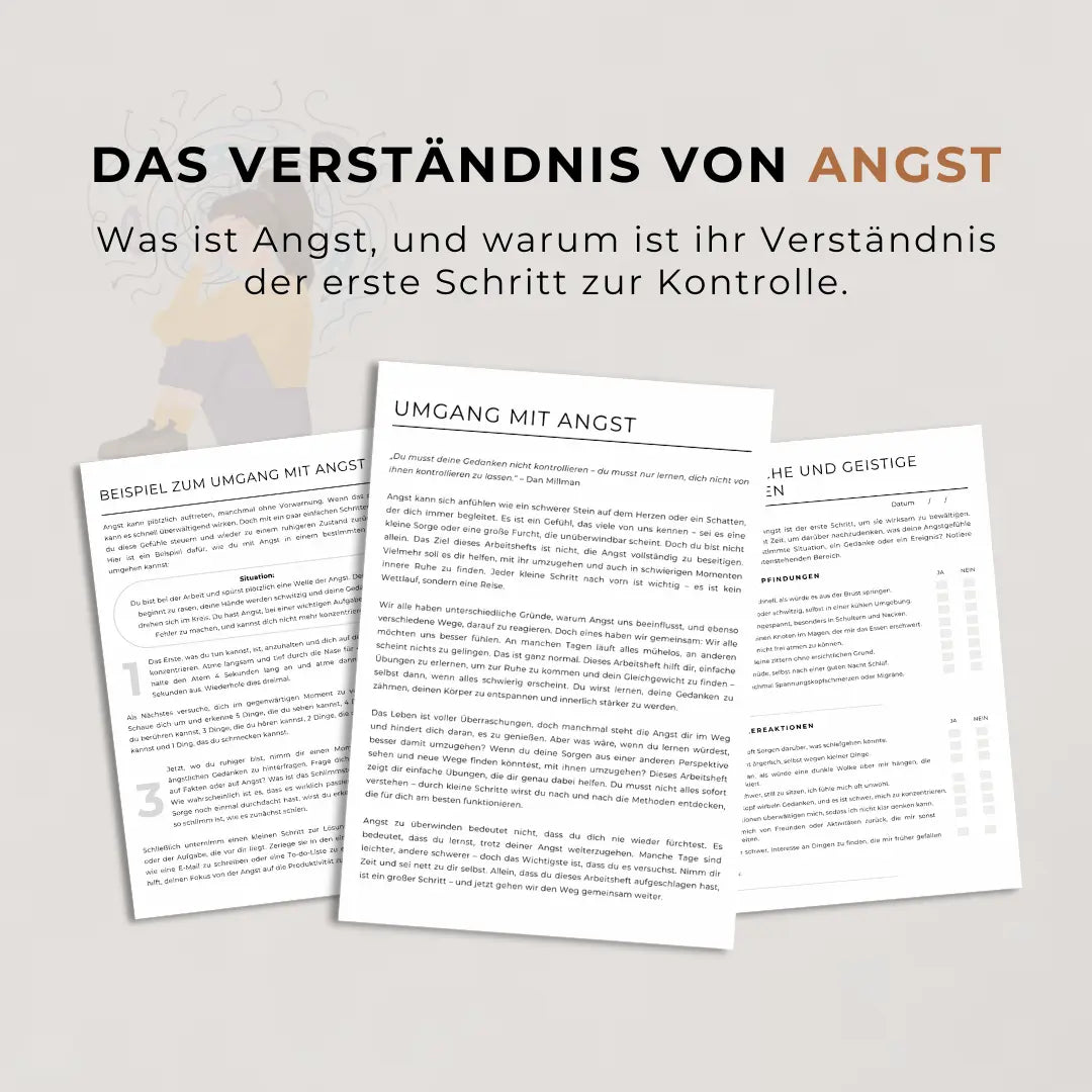 Erster Teil: Arbeitsheft zur Angstbewältigung – 28 Seiten