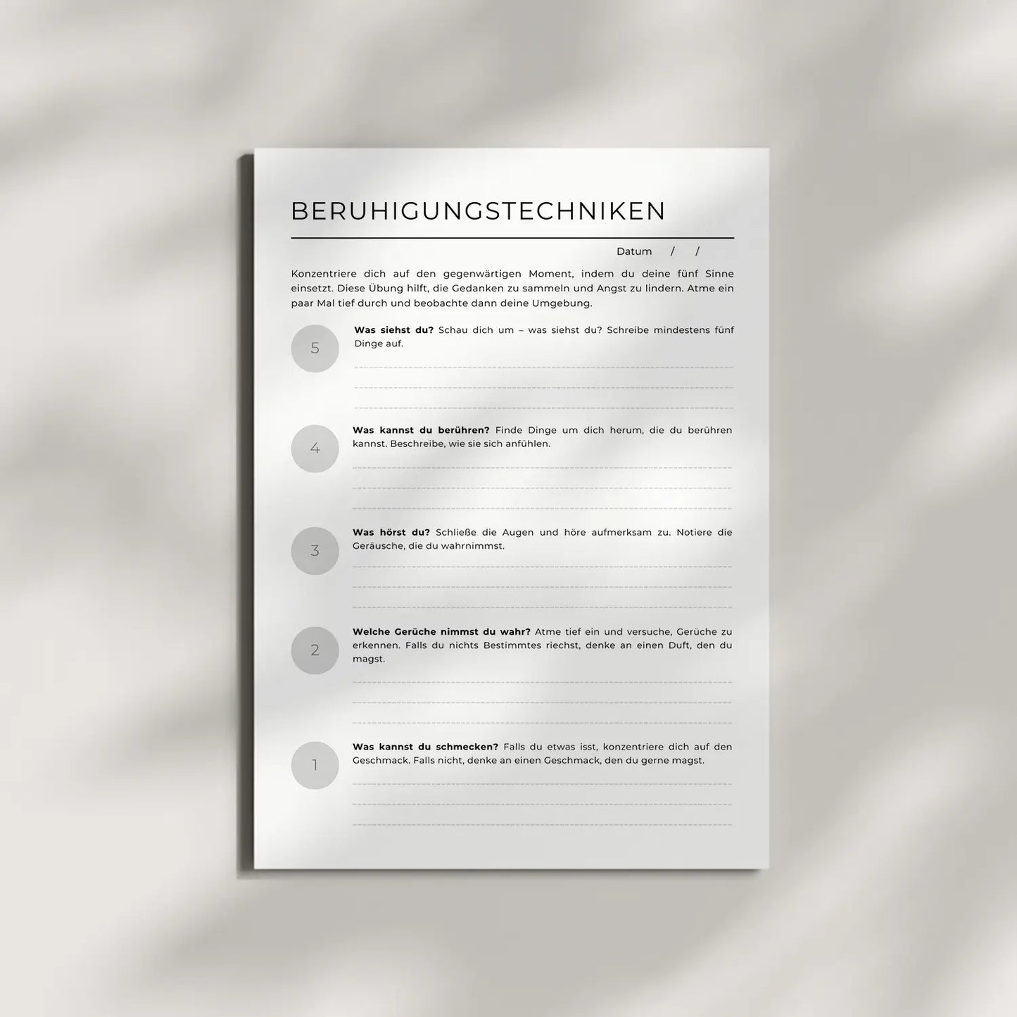 Erster Teil: Arbeitsheft zur Angstbewältigung – 28 Seiten