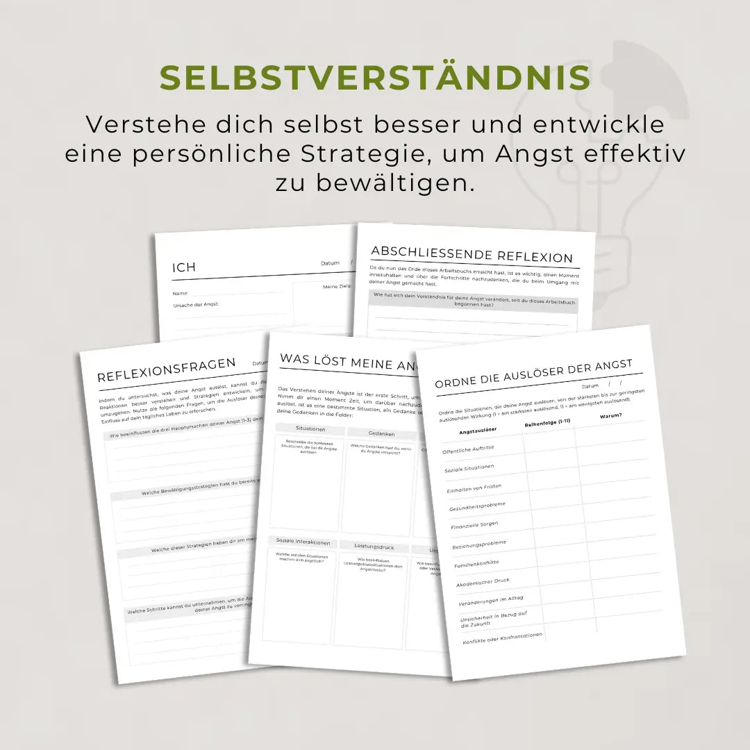 Erster Teil: Arbeitsheft zur Angstbewältigung – 28 Seiten