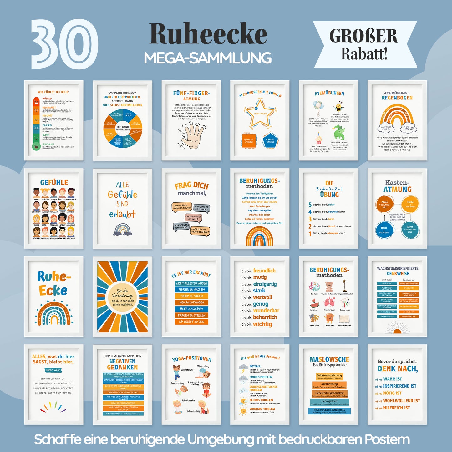 Ruheecke: 30 Poster zur Entwicklung der emotionalen Intelligenz Ihres Kindes
