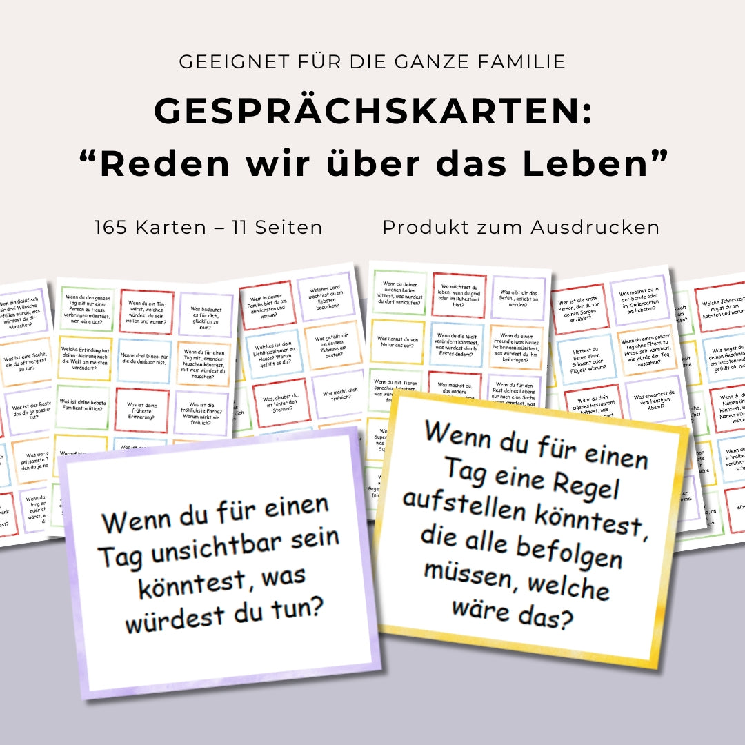 Gesprächskarten “Reden wir über das Leben”