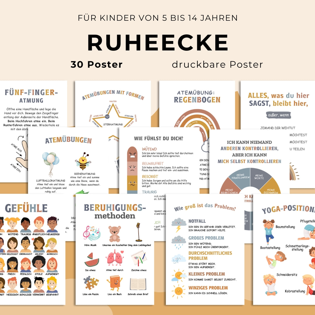 Ruheecke: 30 Poster zur Entwicklung der emotionalen Intelligenz Ihres Kindes