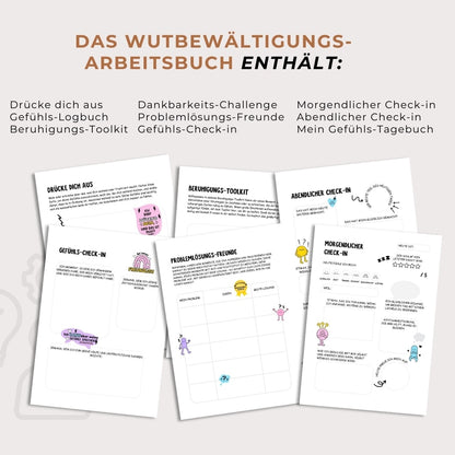 Set für die psychische Gesundheit von Kindern (6 Tagebücher - 112 Seiten)