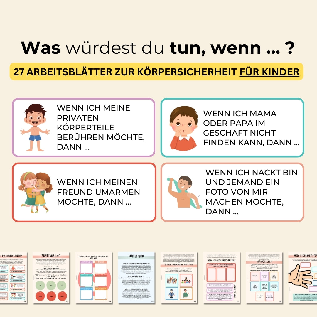 27 druckbare Arbeitsblätter zur Steigerung der Kindersicherheit